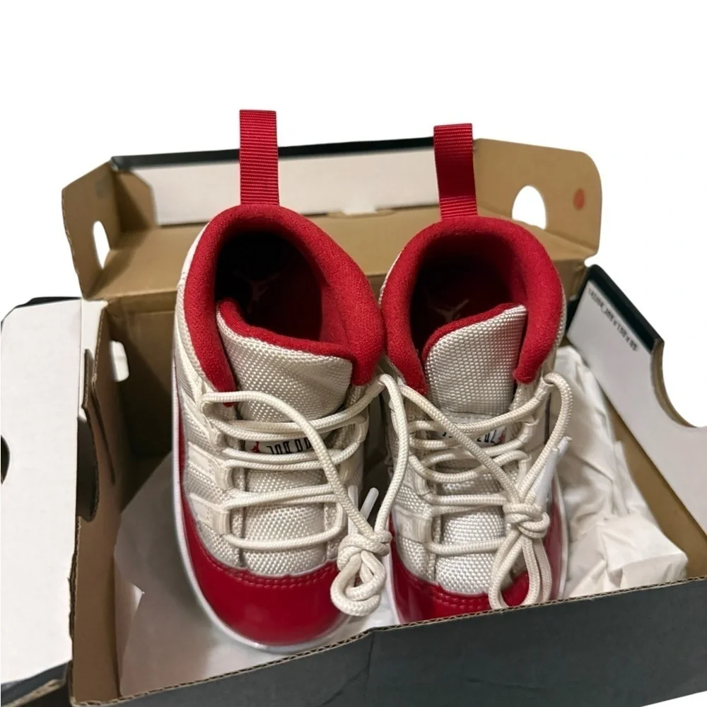 Jordan Red and White High-Top Sneakers in new conditions size7C